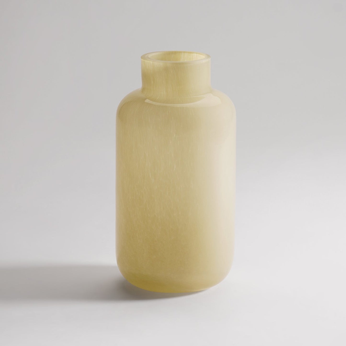 Cream Bottleneck Glass Vase