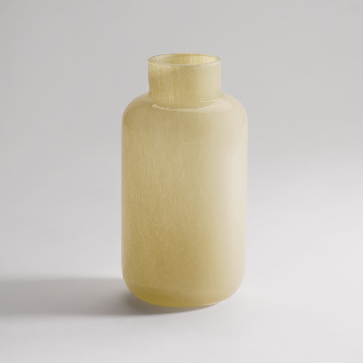 Cream Bottleneck Glass Vase
