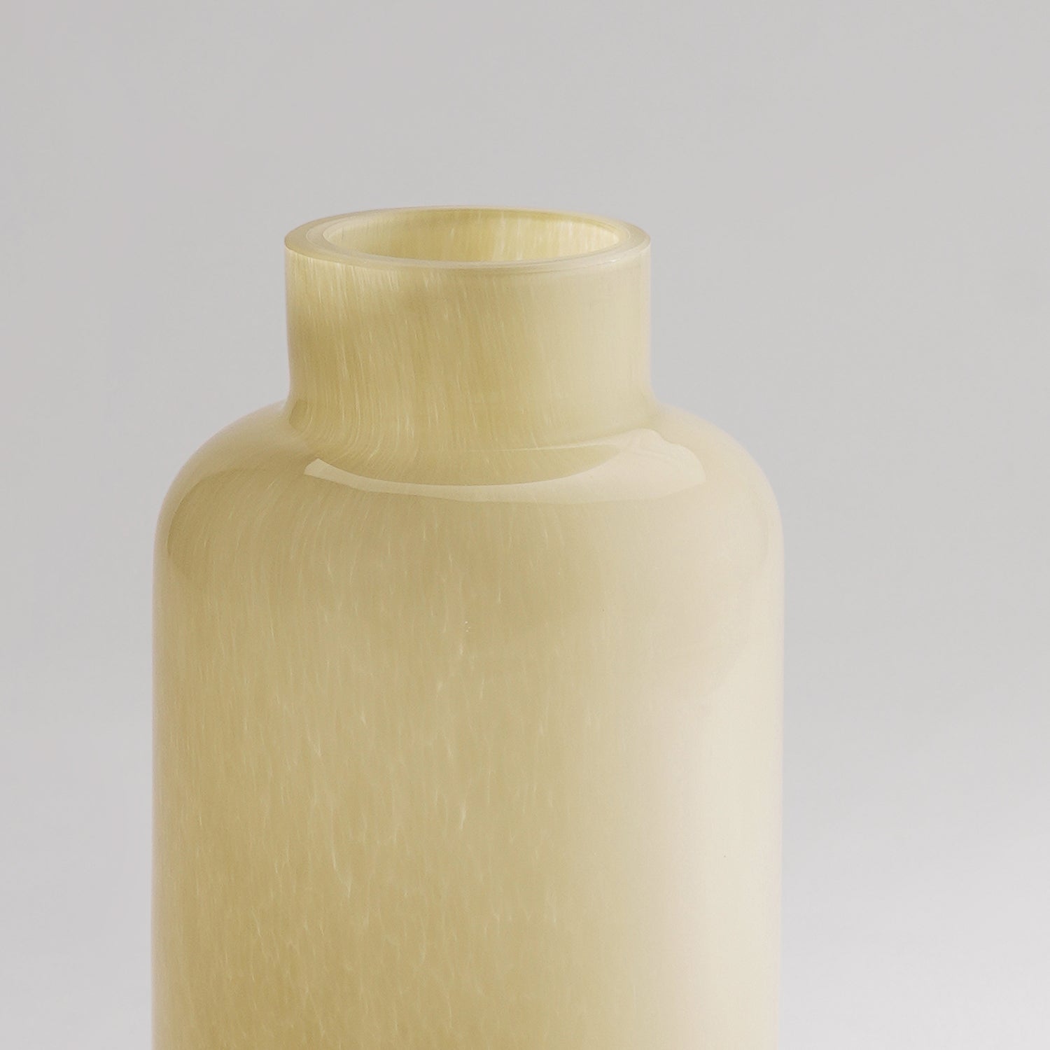 Cream Bottleneck Glass Vase