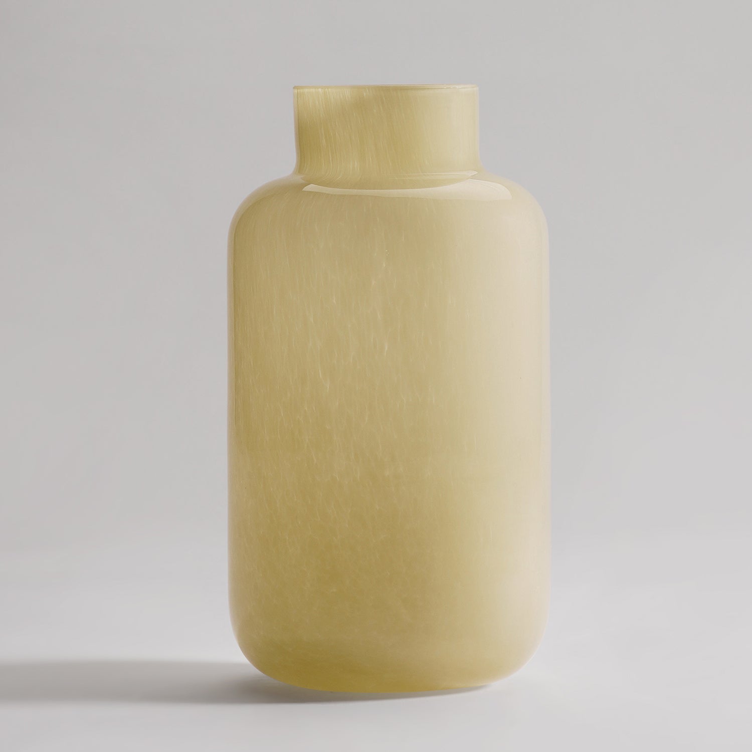 Cream Bottleneck Glass Vase - Large