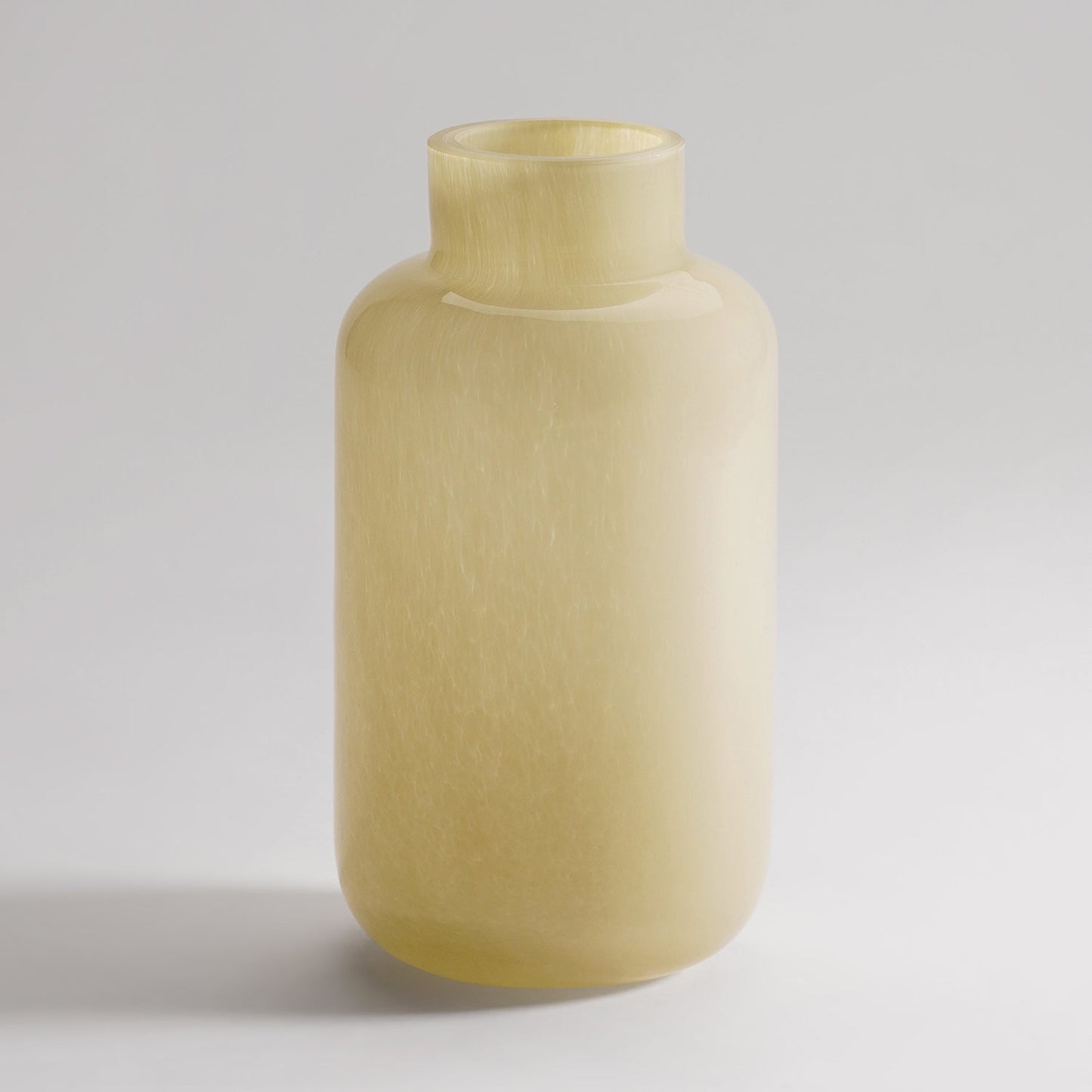 Cream Bottleneck Glass Vase - Large
