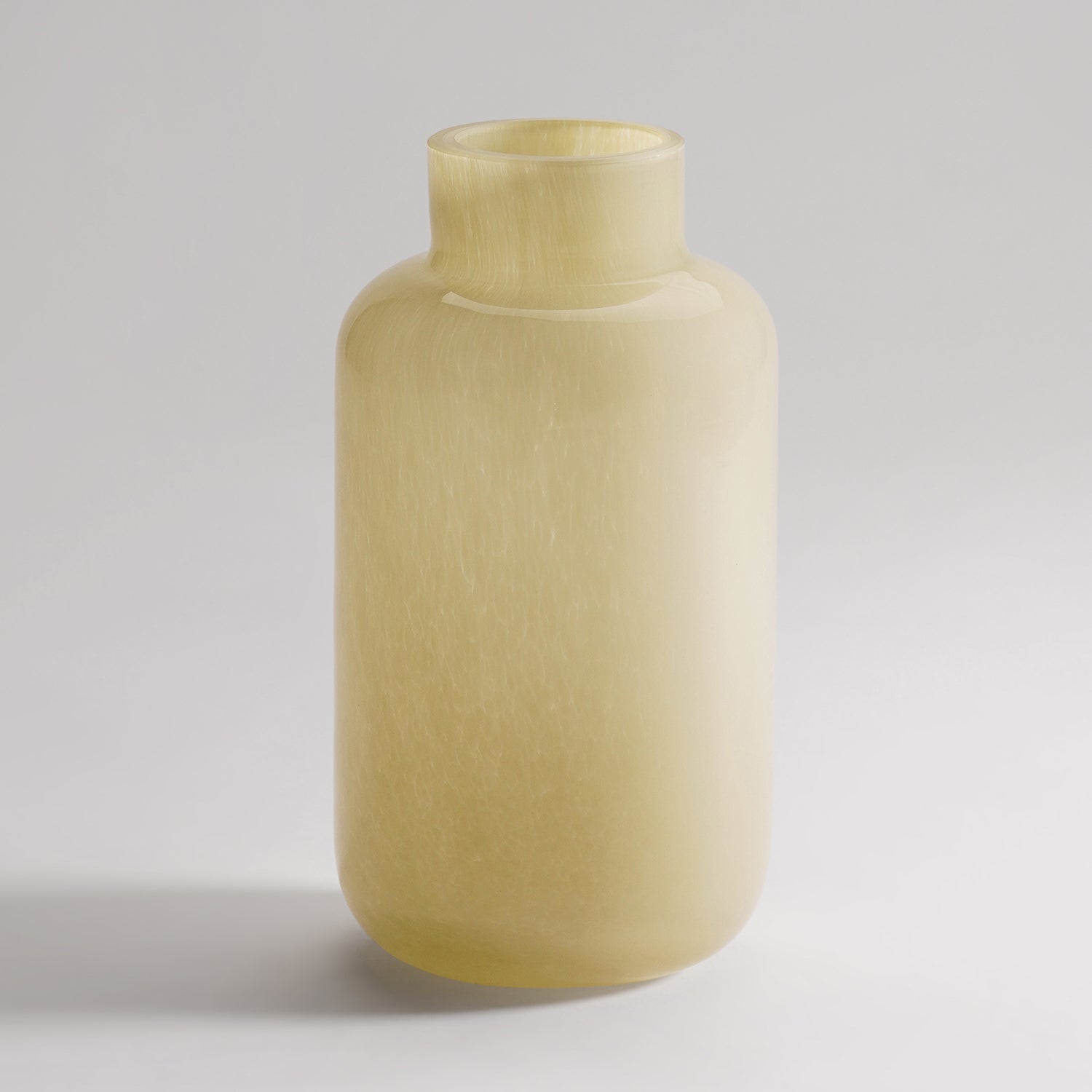 Cream Bottleneck Glass Vase - Large