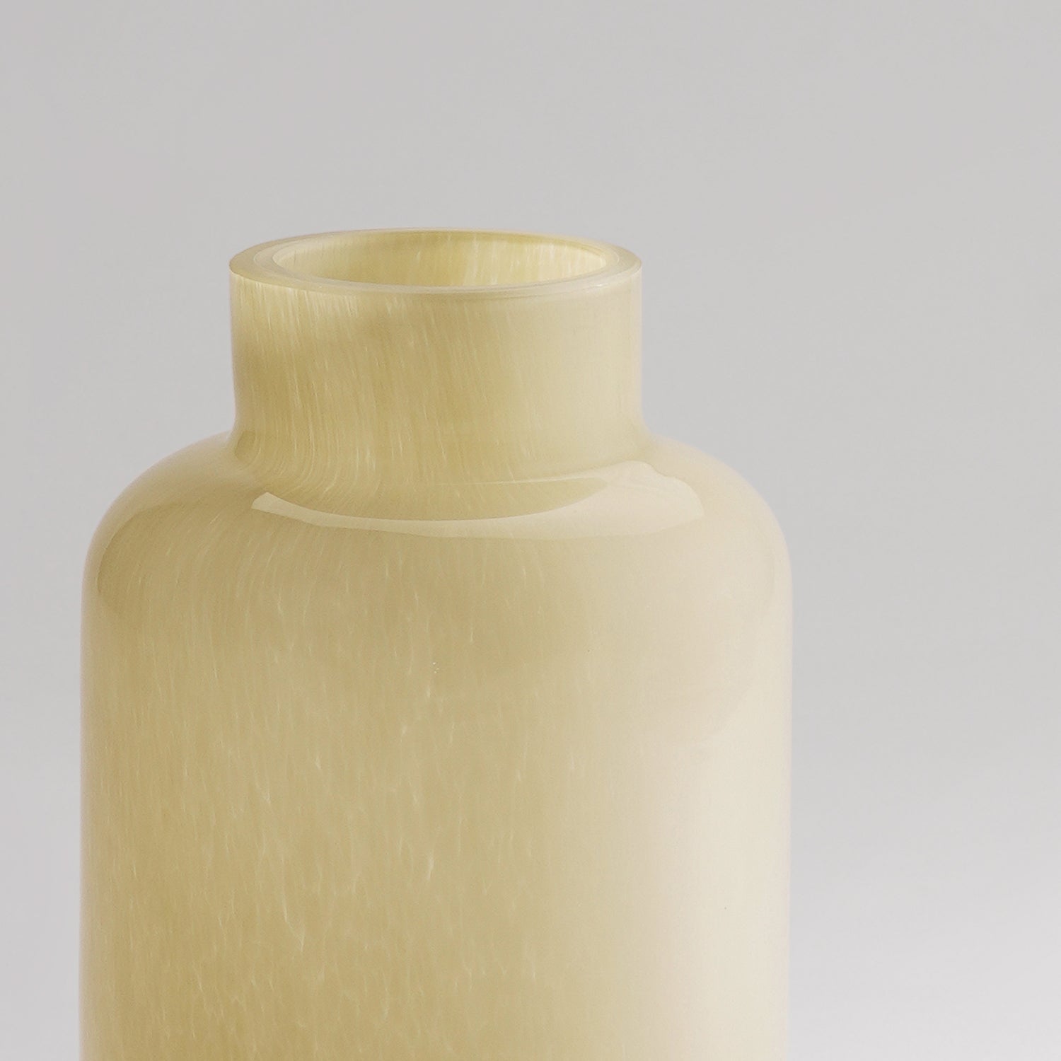 Cream Bottleneck Glass Vase - Large