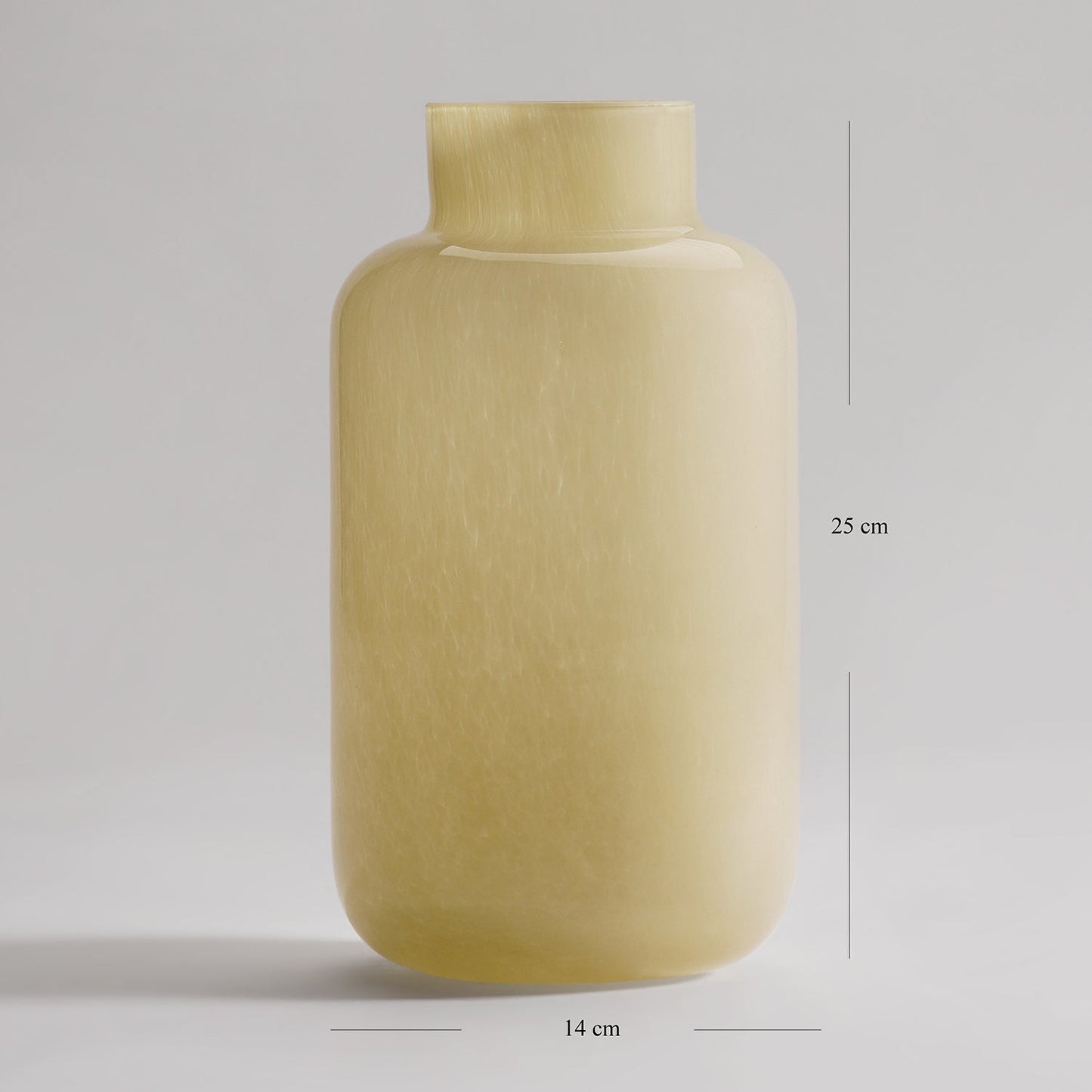 Cream Bottleneck Glass Vase - Large