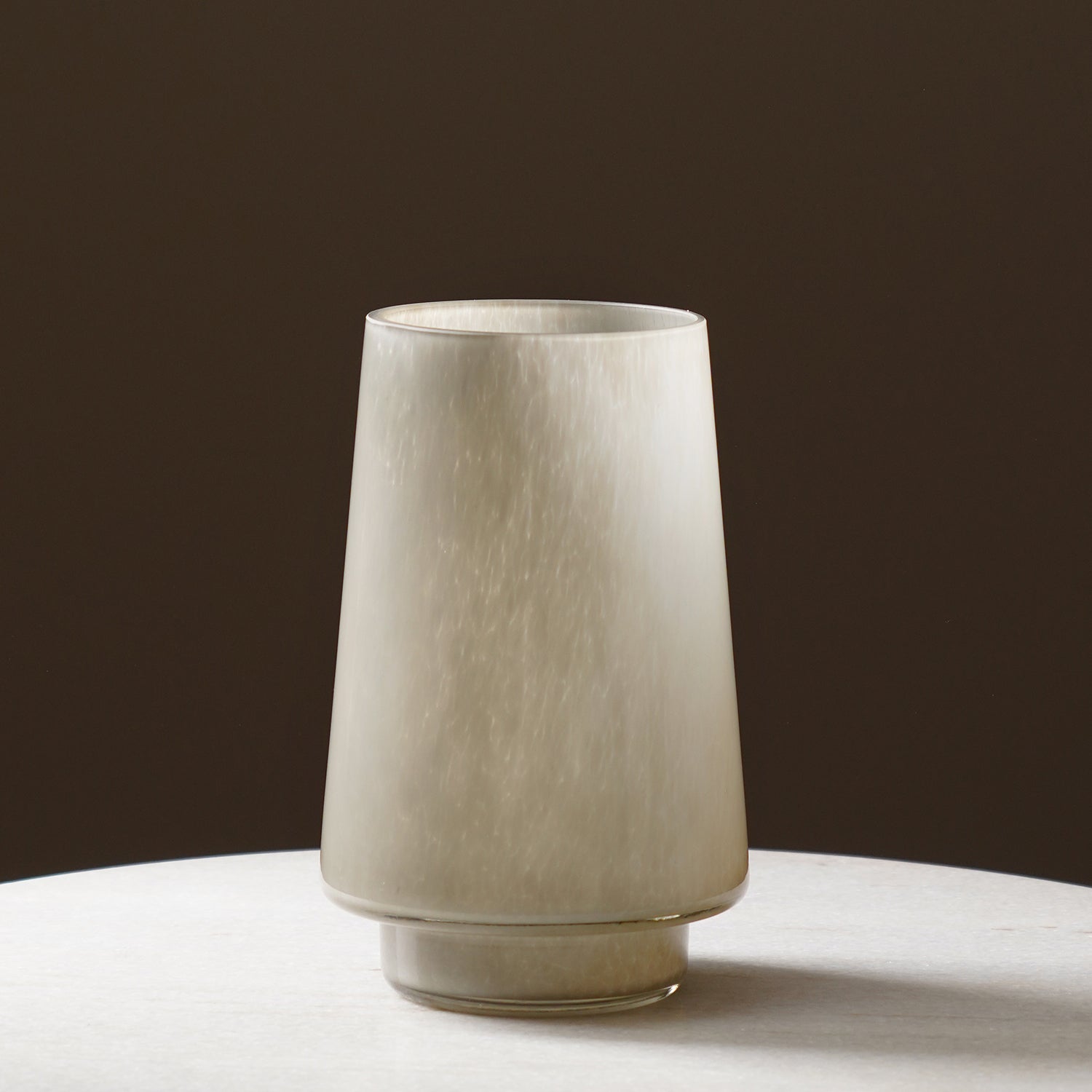 Grey Smokey Textured Glass Vase - Small