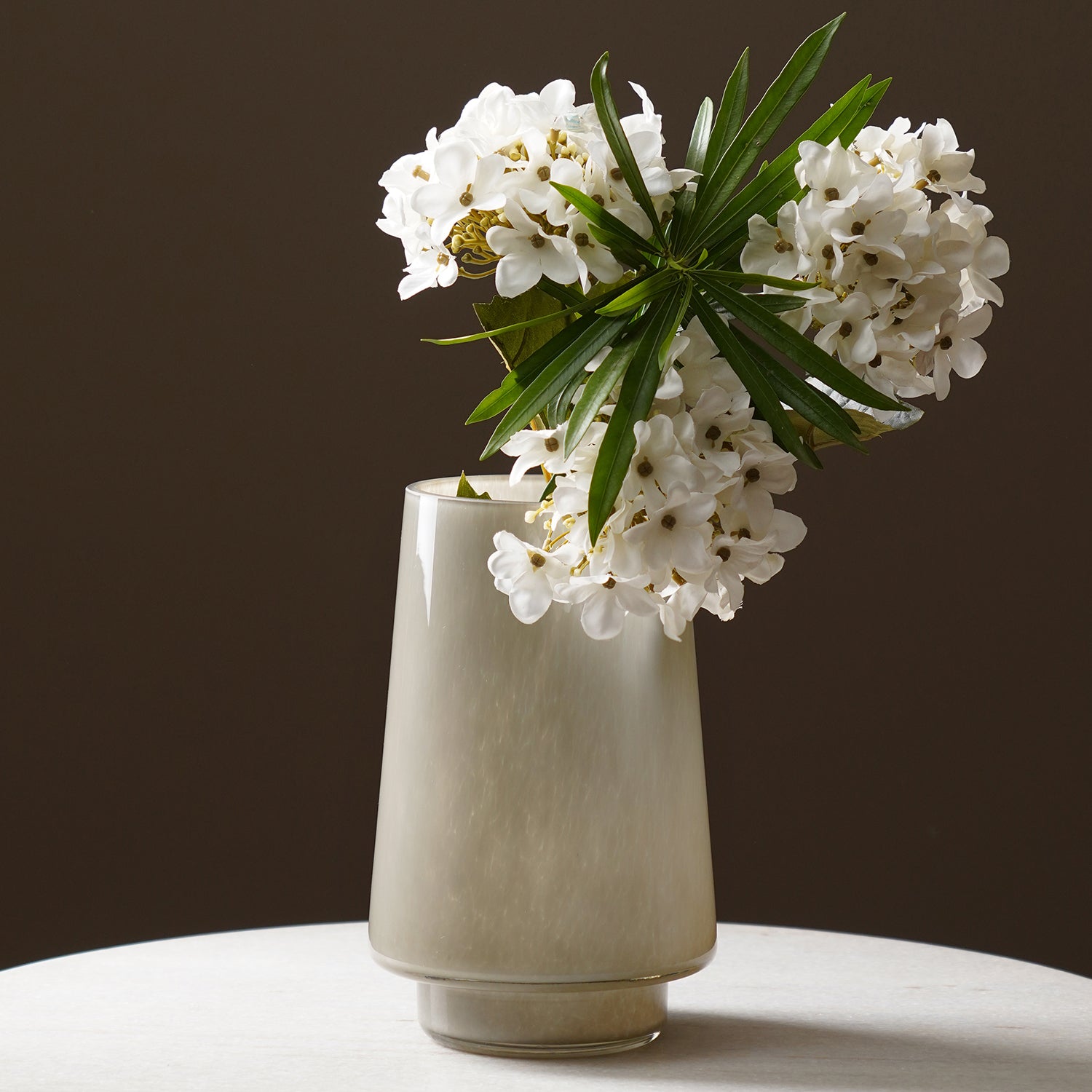 Grey Smokey Textured Glass Vase - Small