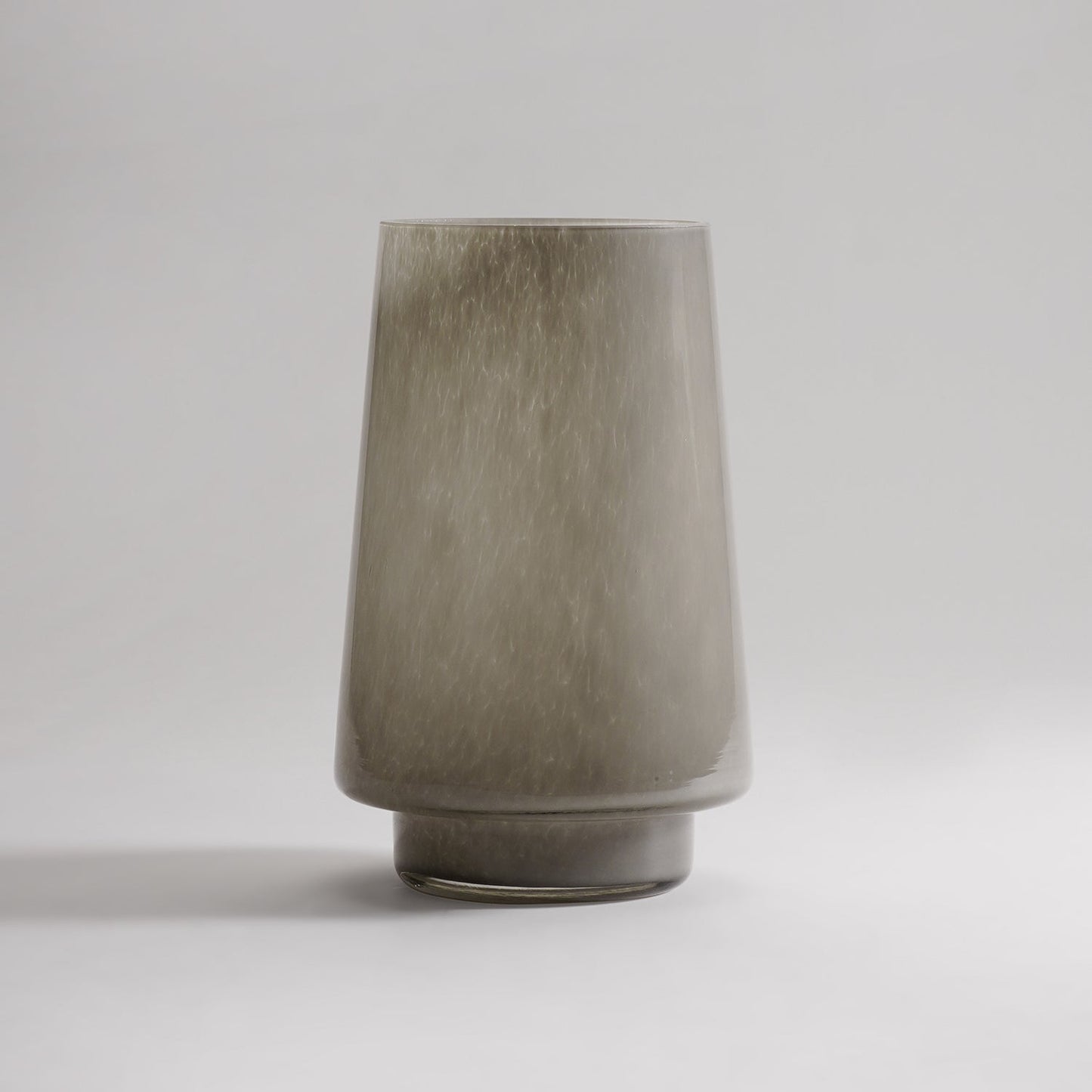Grey Smokey Textured Glass Vase - Small