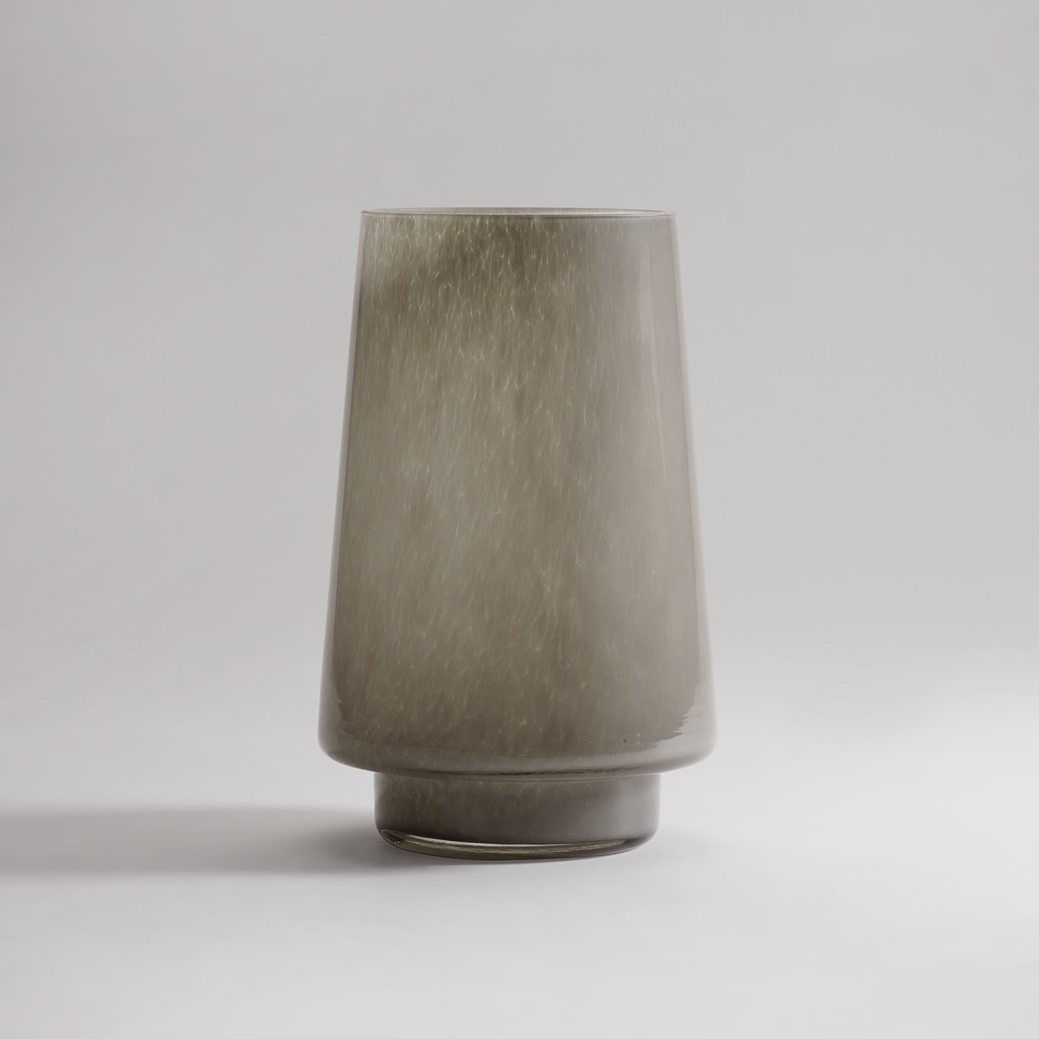 Grey Smokey Textured Glass Vase - Small