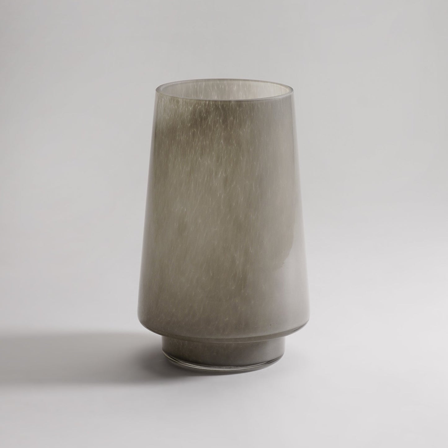 Grey Smokey Textured Glass Vase - Small