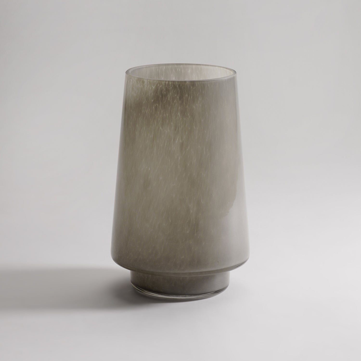 Grey Smokey Textured Glass Vase - Small