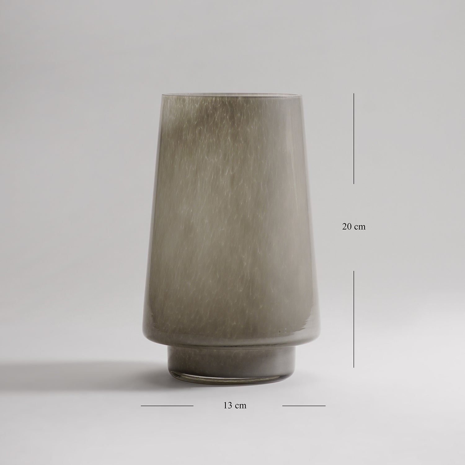 Grey Smokey Textured Glass Vase - Small