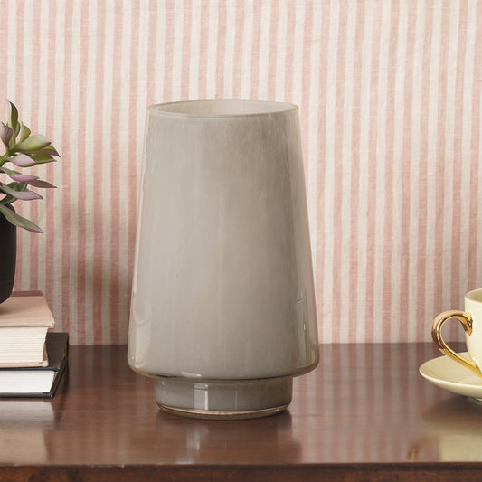 Grey Smokey Textured Glass Vase - Large