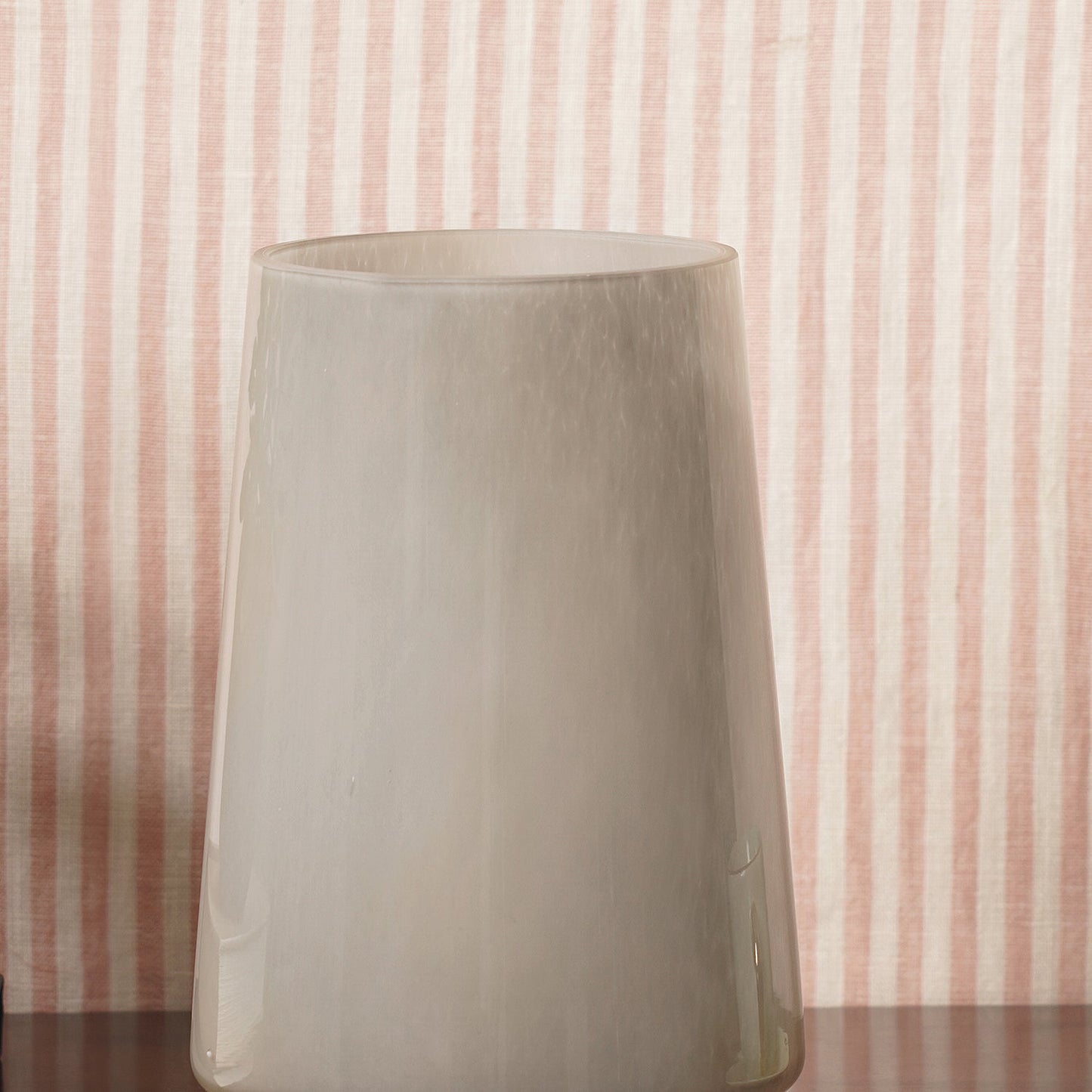 Grey Smokey Textured Glass Vase - Large