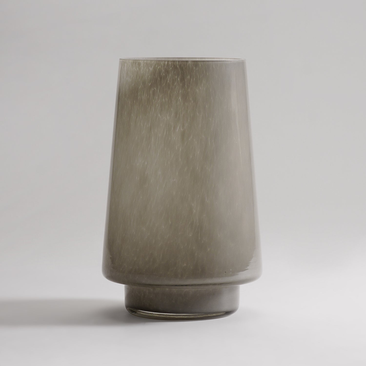 Grey Smokey Textured Glass Vase - Large
