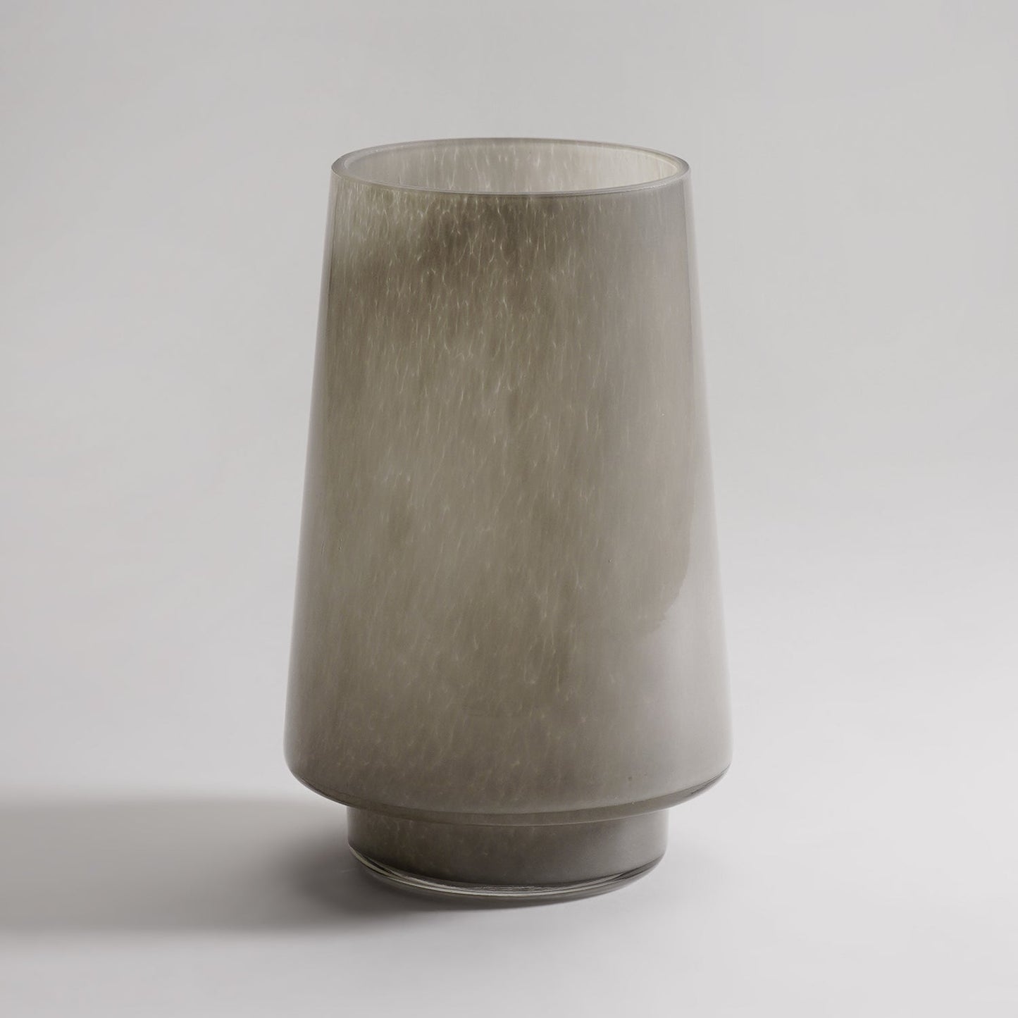 Grey Smokey Textured Glass Vase - Large