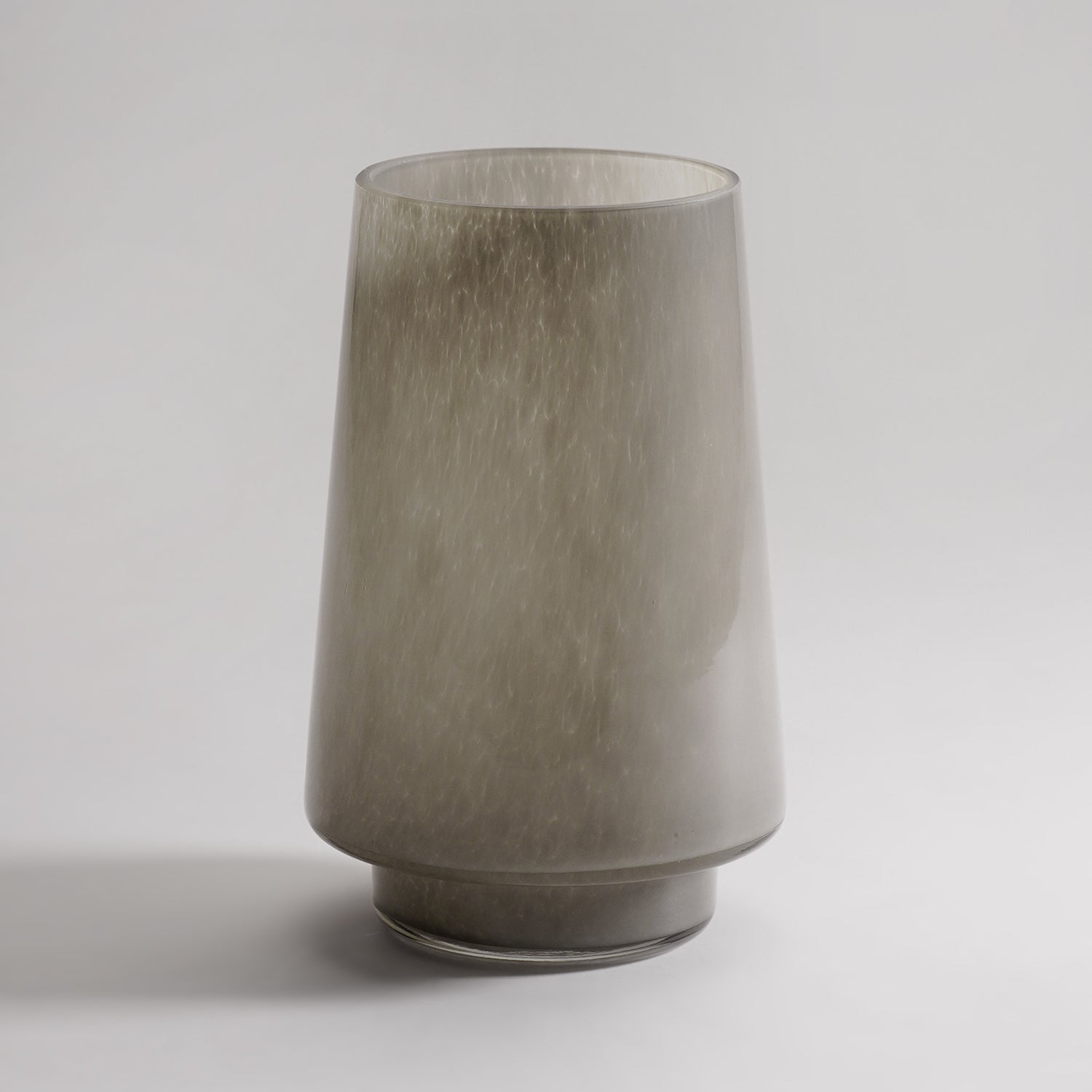 Grey Smokey Textured Glass Vase - Large
