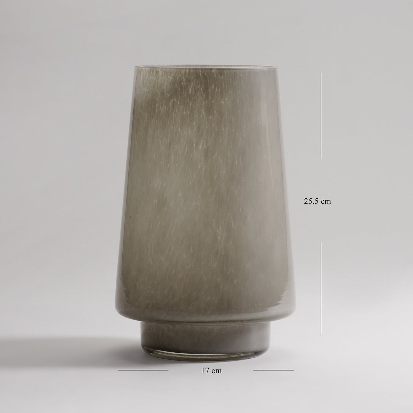 Grey Smokey Textured Glass Vase - Large
