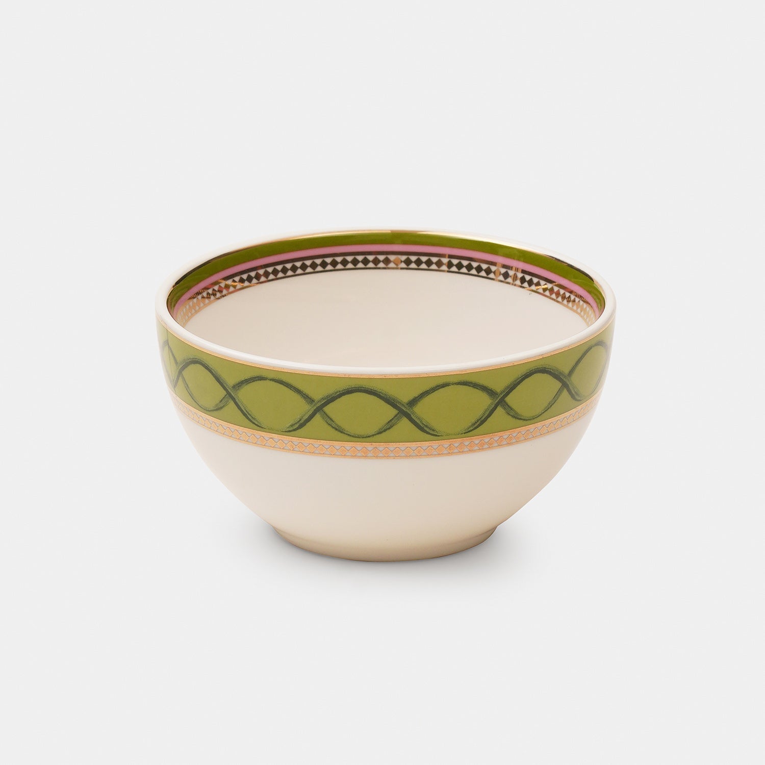 Set of 3 Red & Green Rosabay Print Platter & Bowls