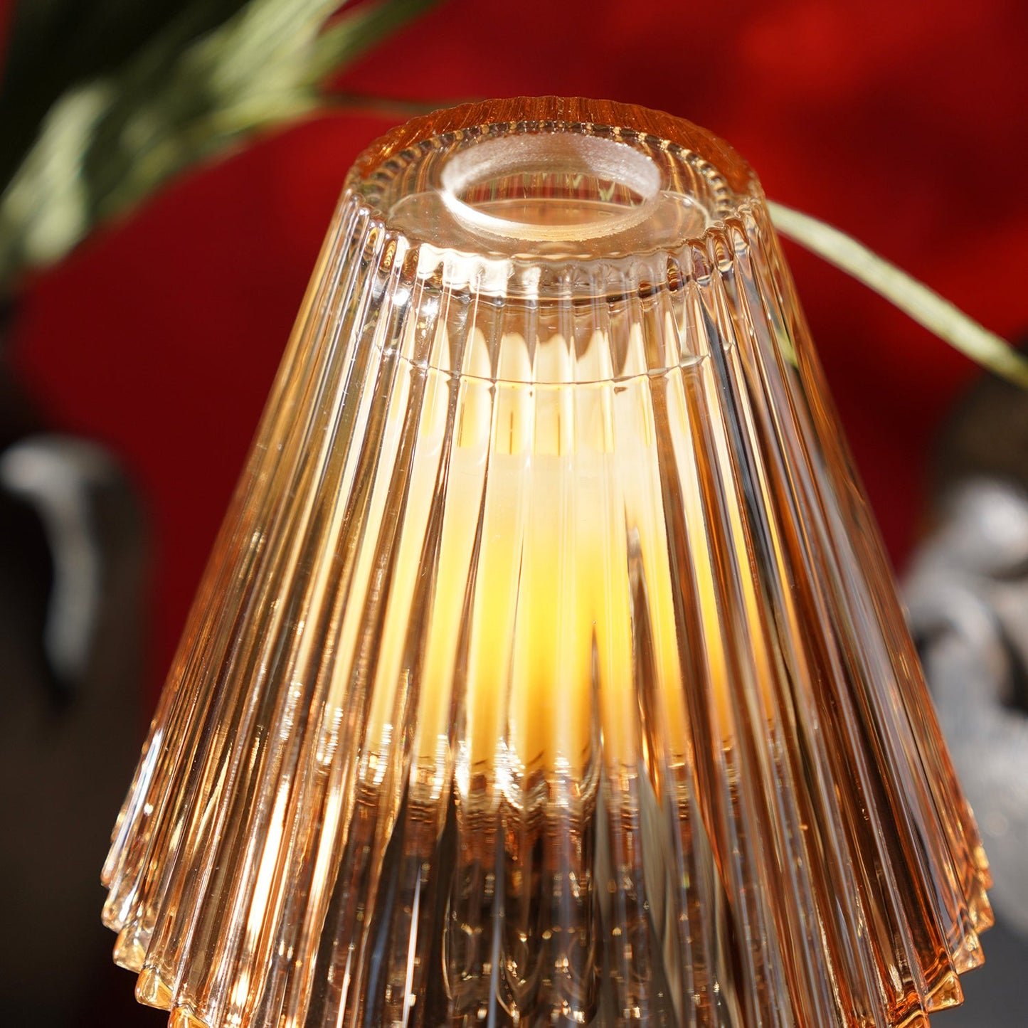 Amber Lamp Shaped Candle Holder