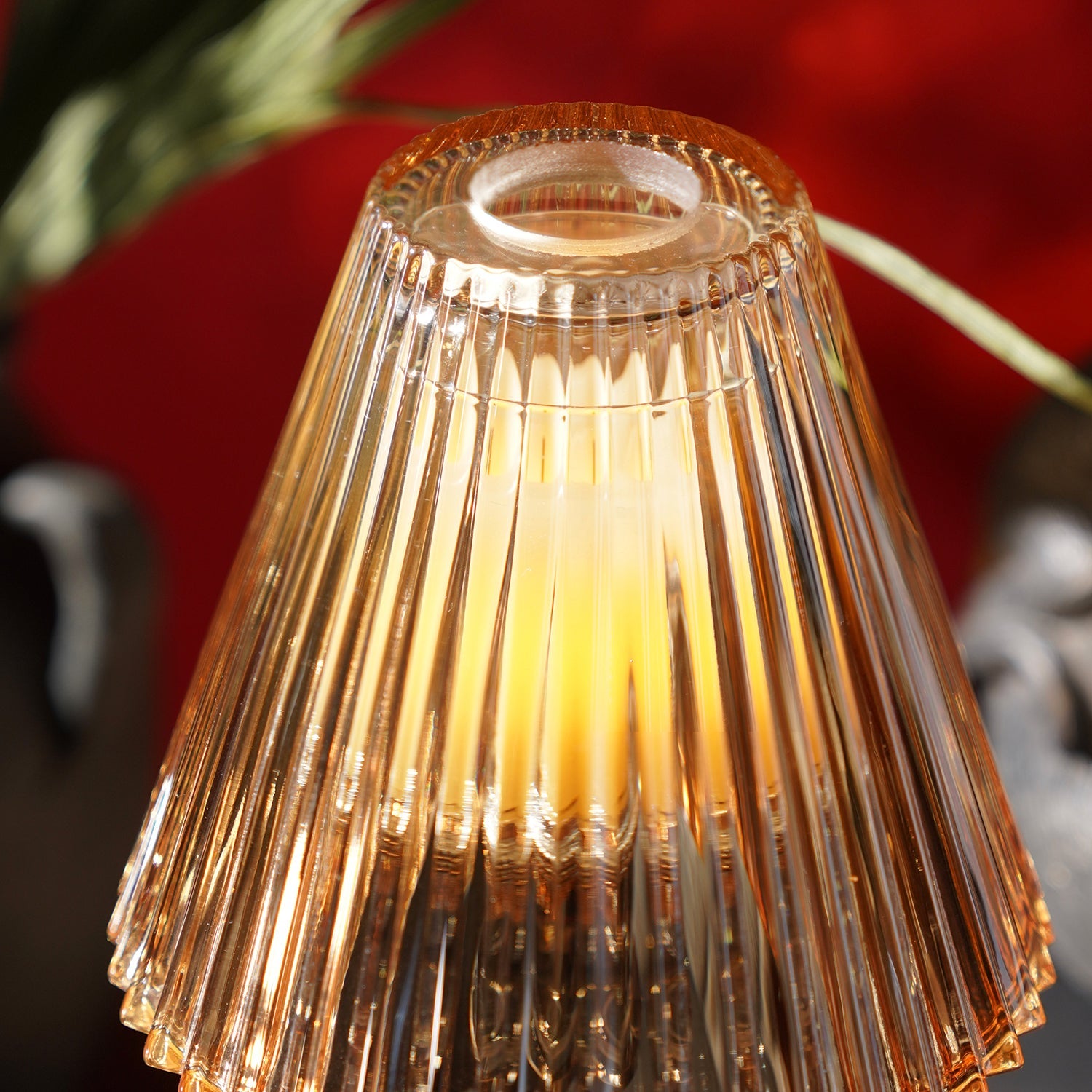 Amber Lamp Shaped Candle Holder