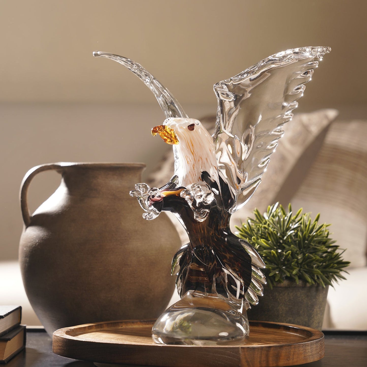 White and Black Glass Eagle