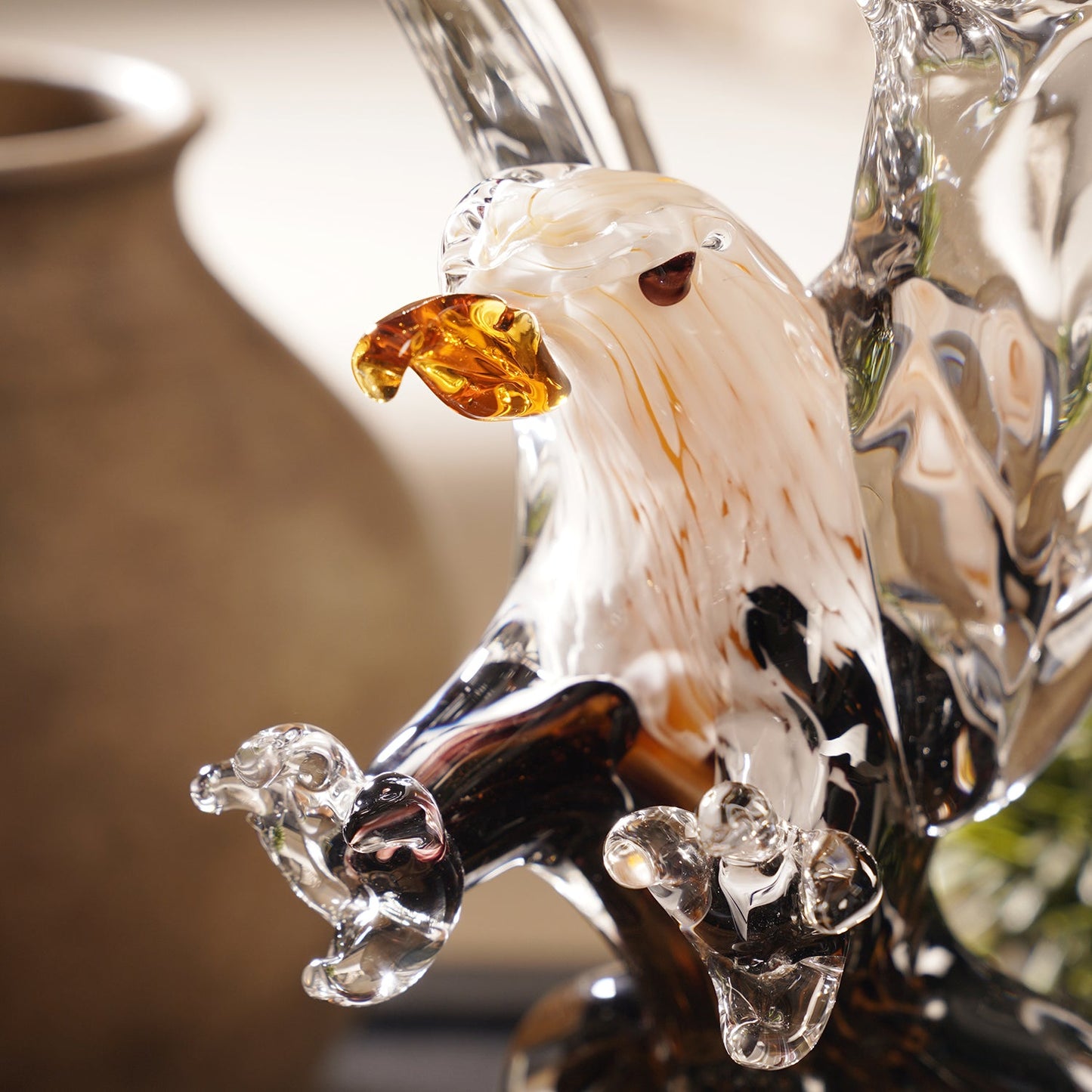 White and Black Glass Eagle