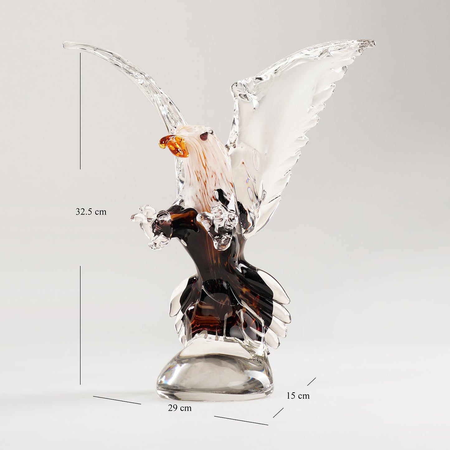 White and Black Glass Eagle