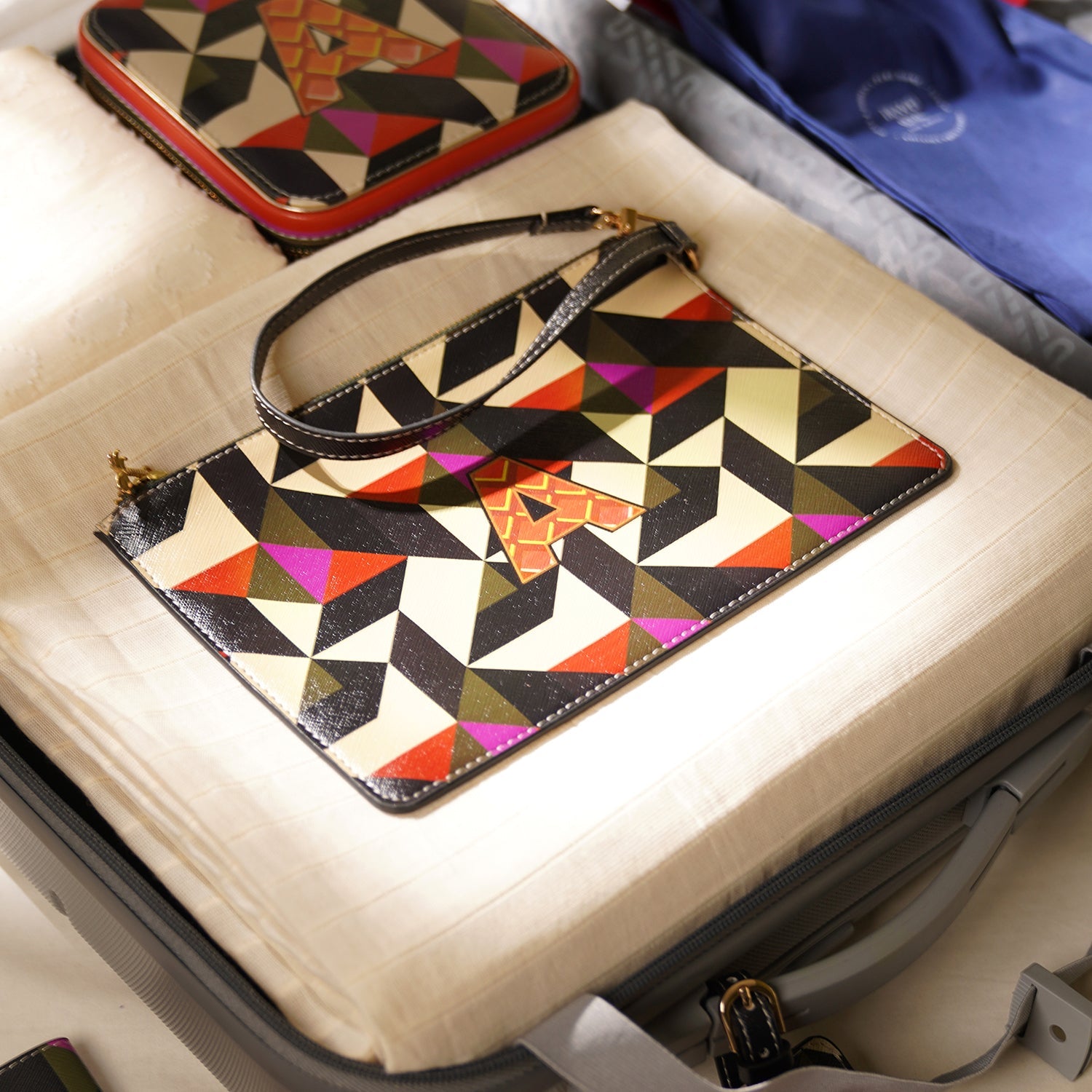 Orange & Pink N Flat Travel Pouch