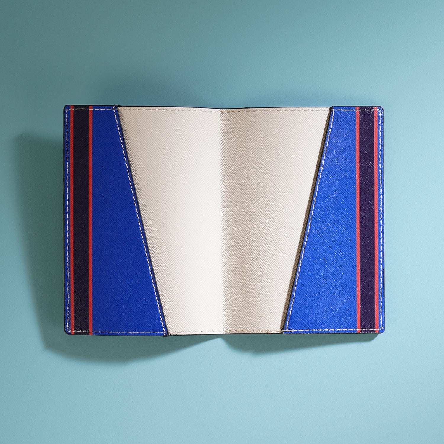 Set of 2 Blue & Peach R Passport Holder & Luggage Tag