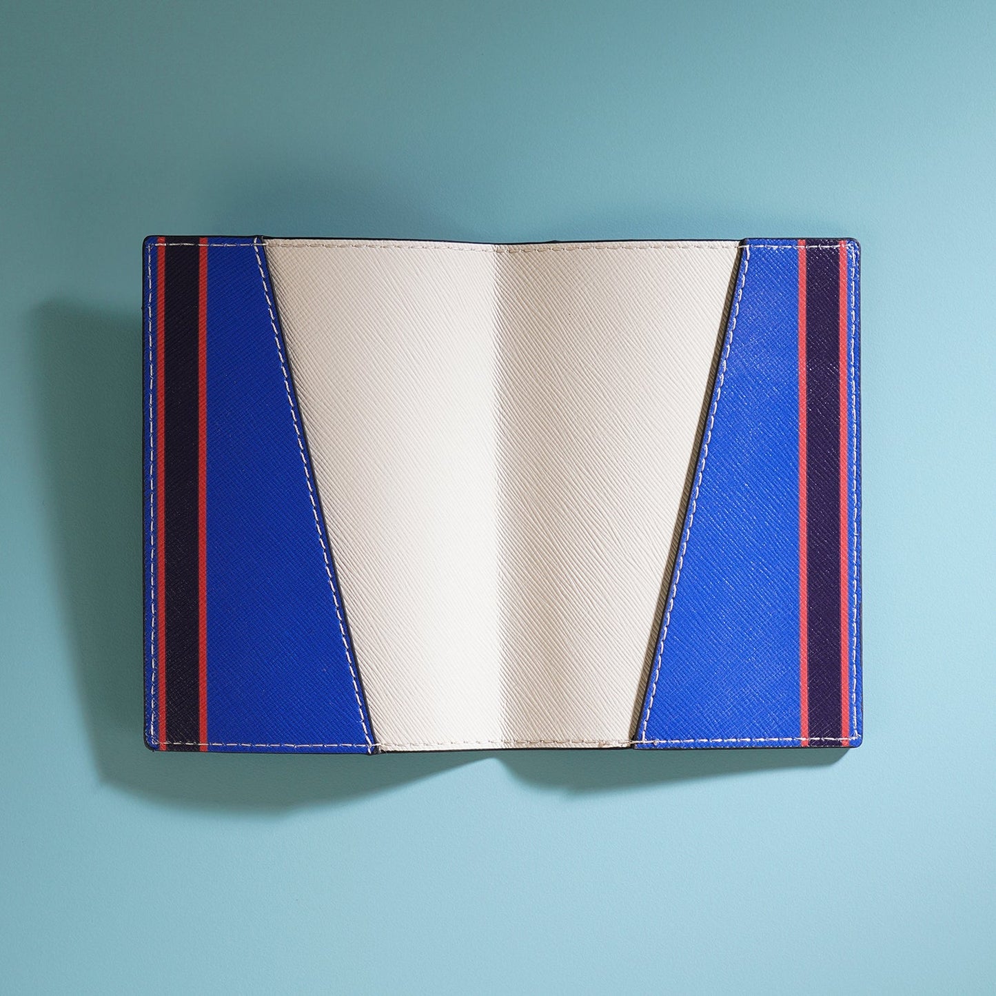 Set of 2 Blue & Peach M Passport Holder & Luggage Tag