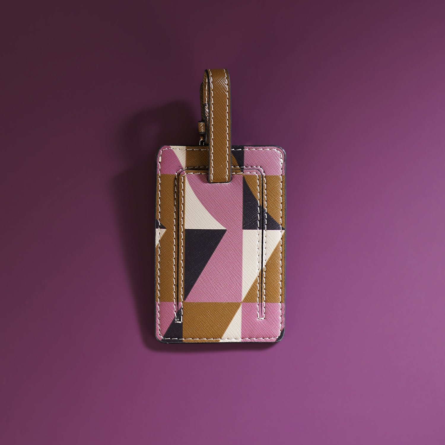 Set of 2 Pink & Green P Passport Holder & Luggage Tag