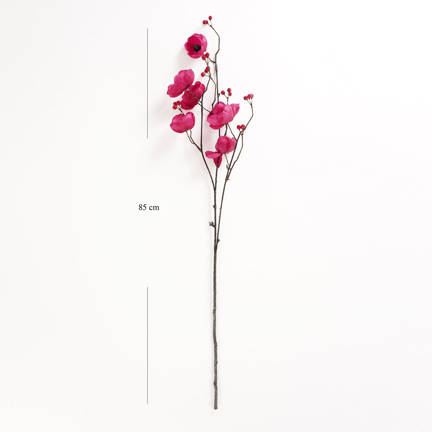 Burgundy Poppy Berry Artificial Flower Stem - Single
