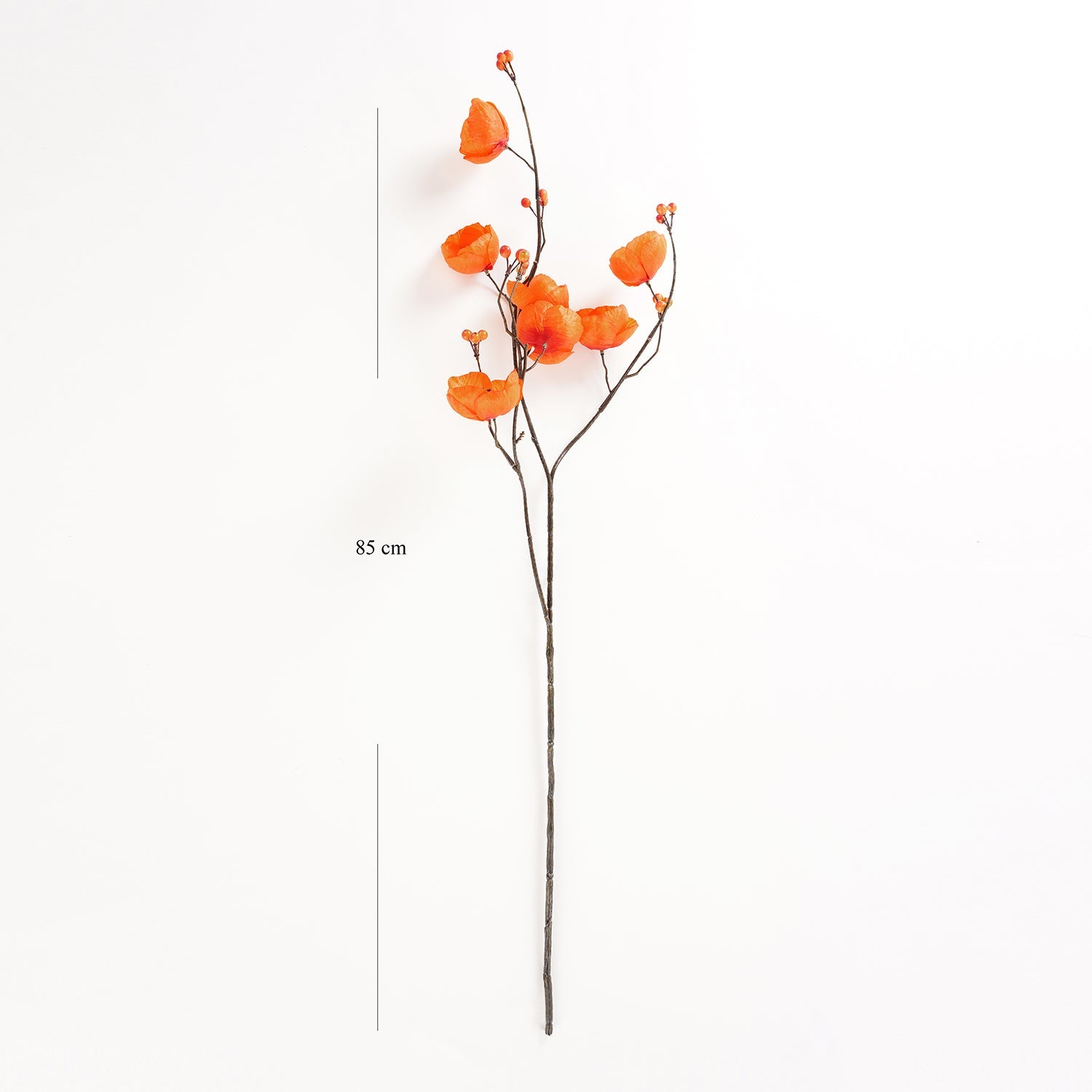 Orange Poppy Berry Artificial Flower Stem - Single