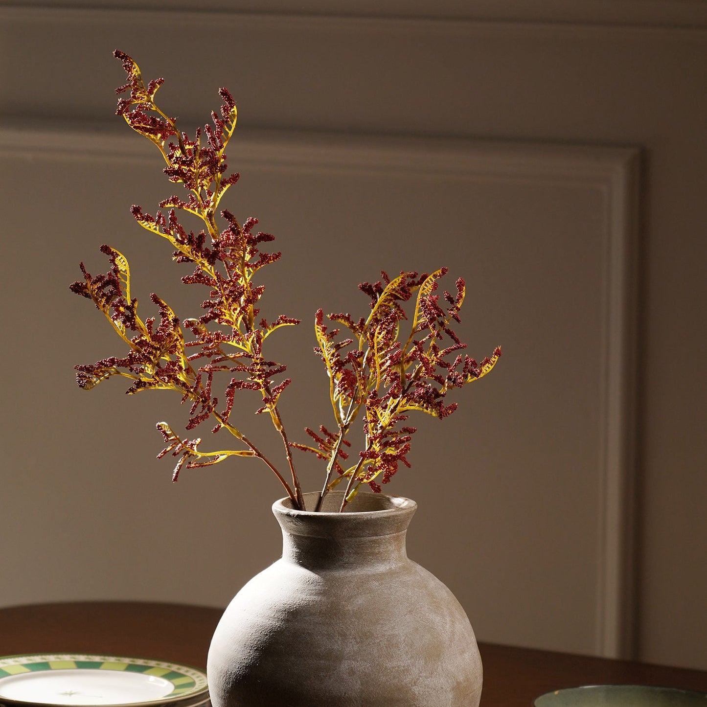 Orange Statice Artficial Flower Stem - Single