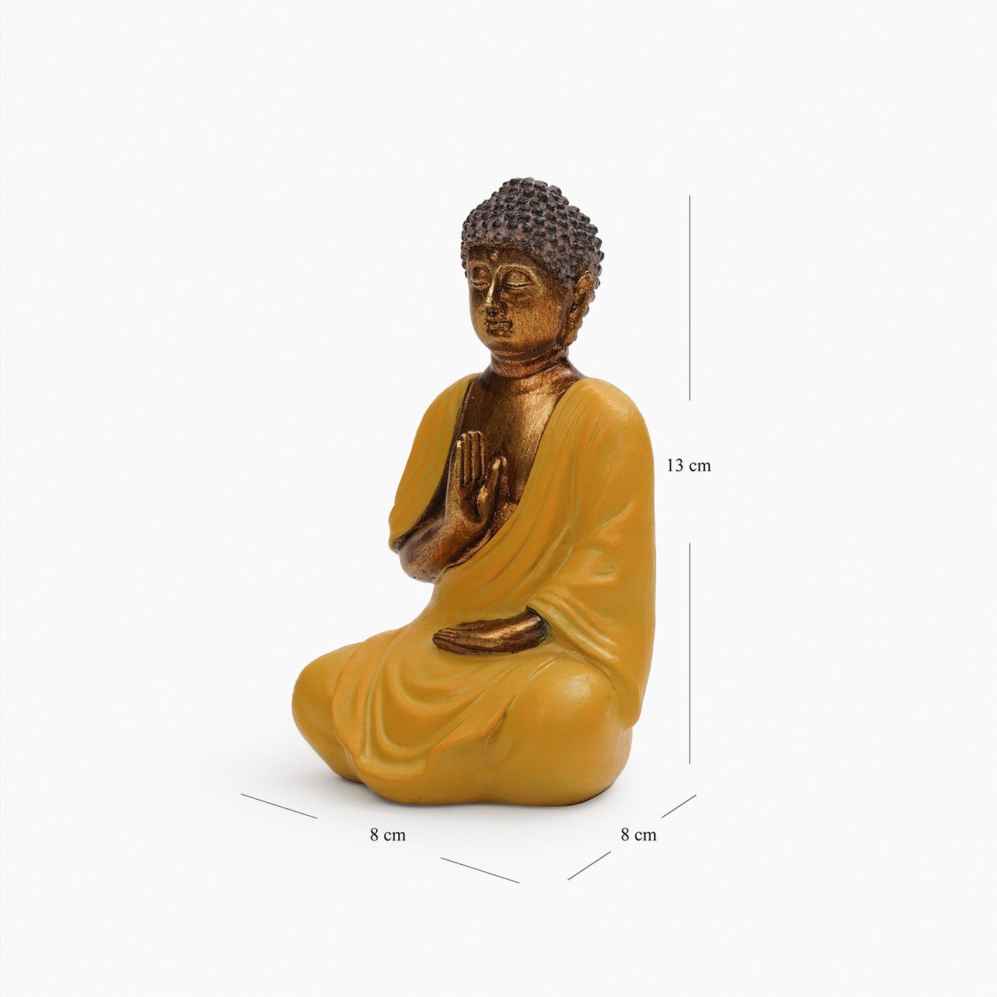 Yellow Antique Gold Polyresin Sitting Buddha - Small