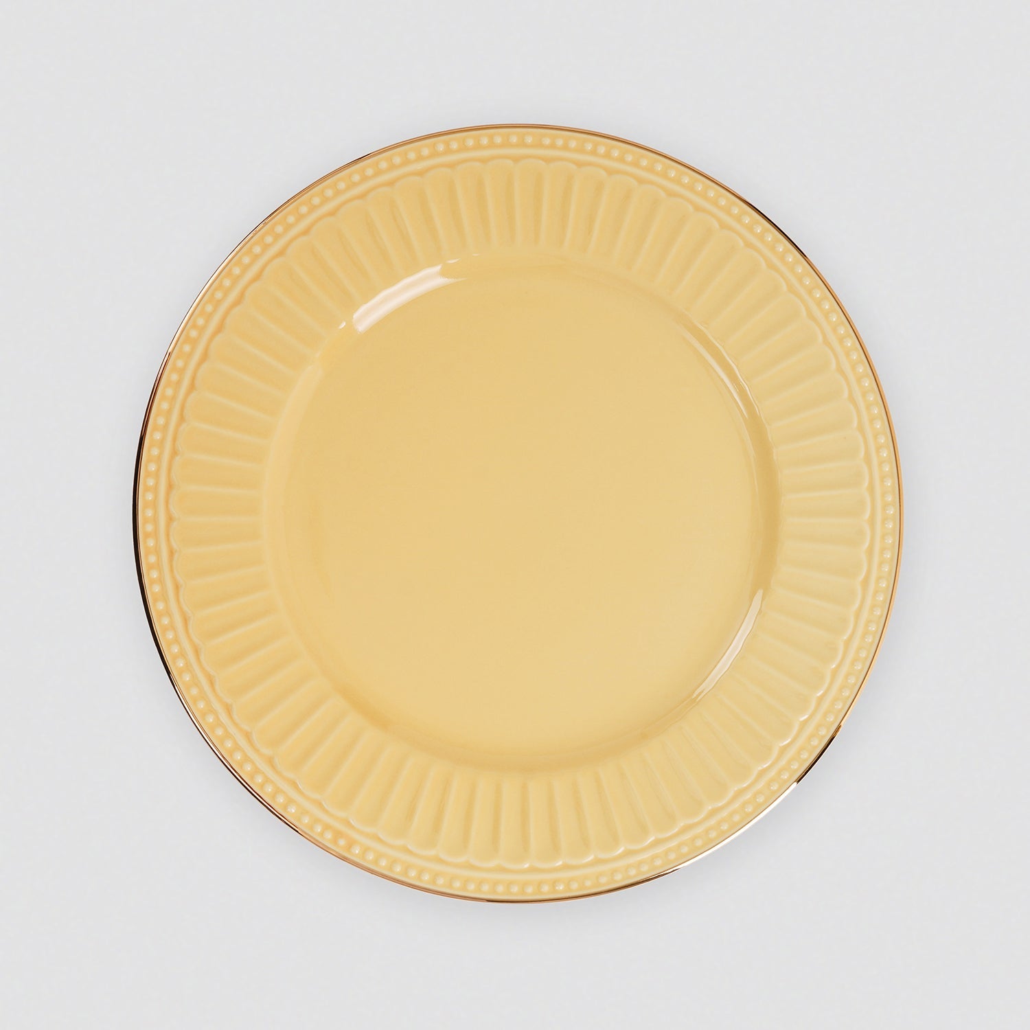 Set of 2 Yellow Ceramic Dinner Plates