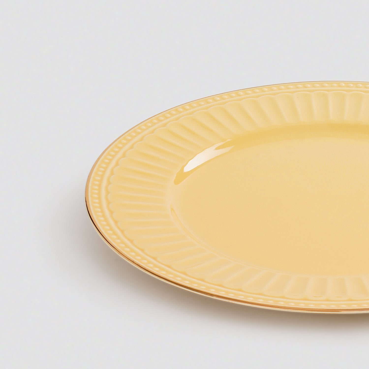 Set of 2 Yellow Ceramic Dinner Plates