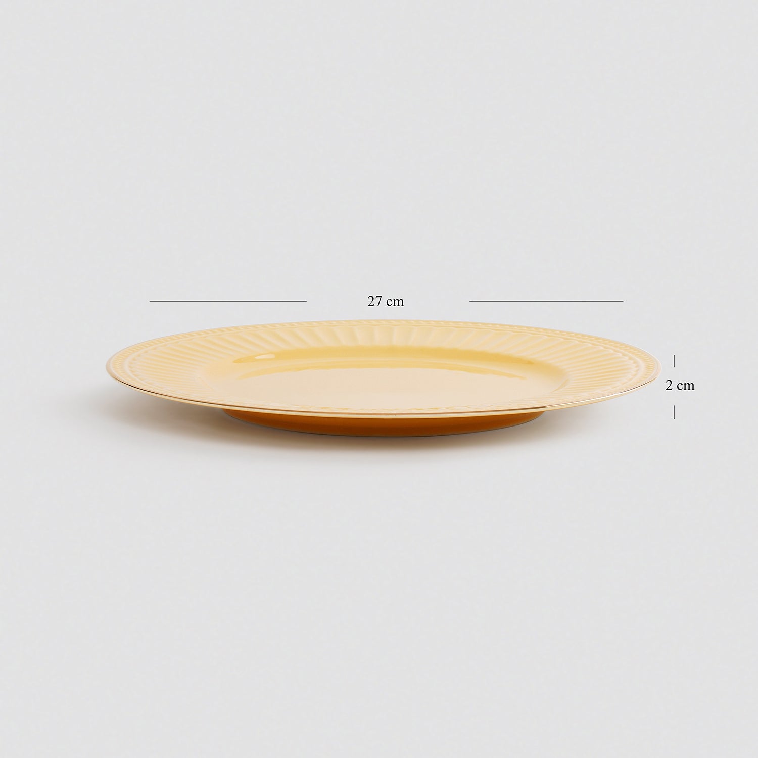 Set of 2 Yellow Ceramic Dinner Plates