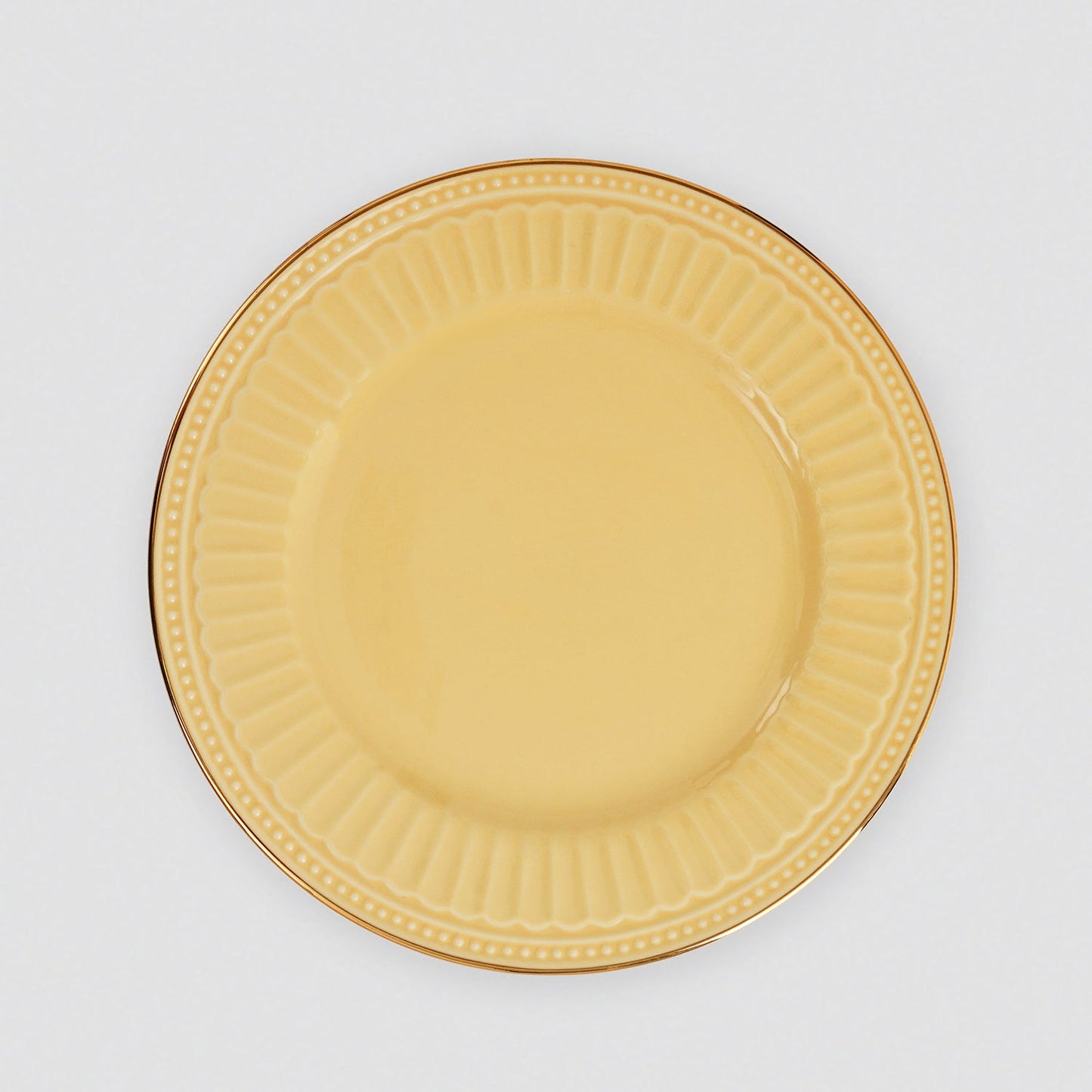 Set of 2 Yellow Ceramic Dessert Plates