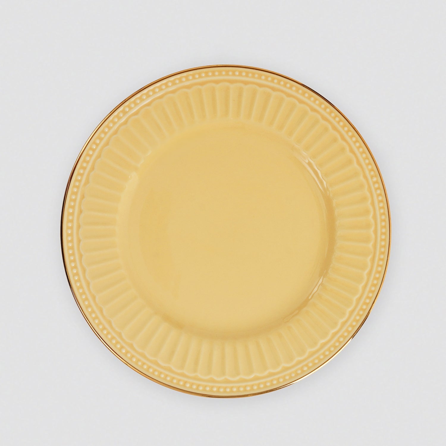 Set of 2 Yellow Ceramic Dessert Plates