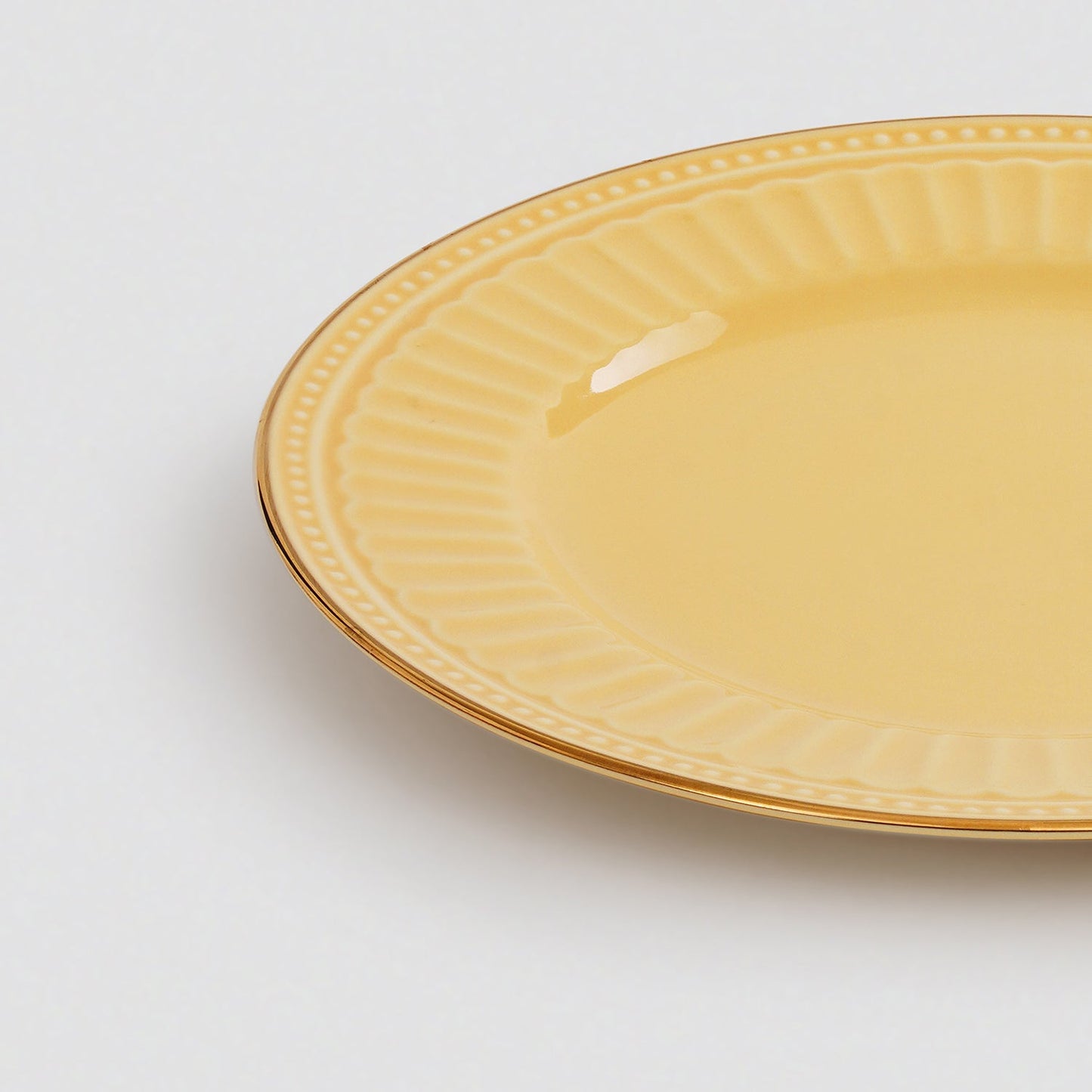 Set of 2 Yellow Ceramic Dessert Plates