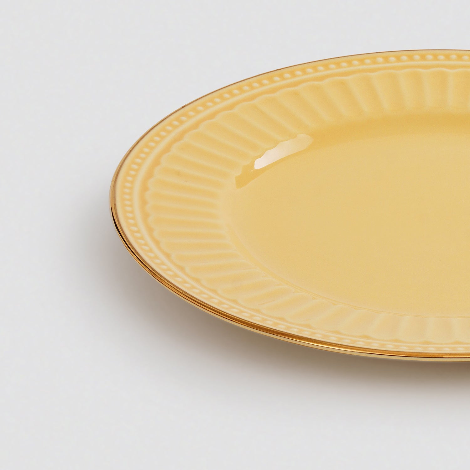 Set of 2 Yellow Ceramic Dessert Plates