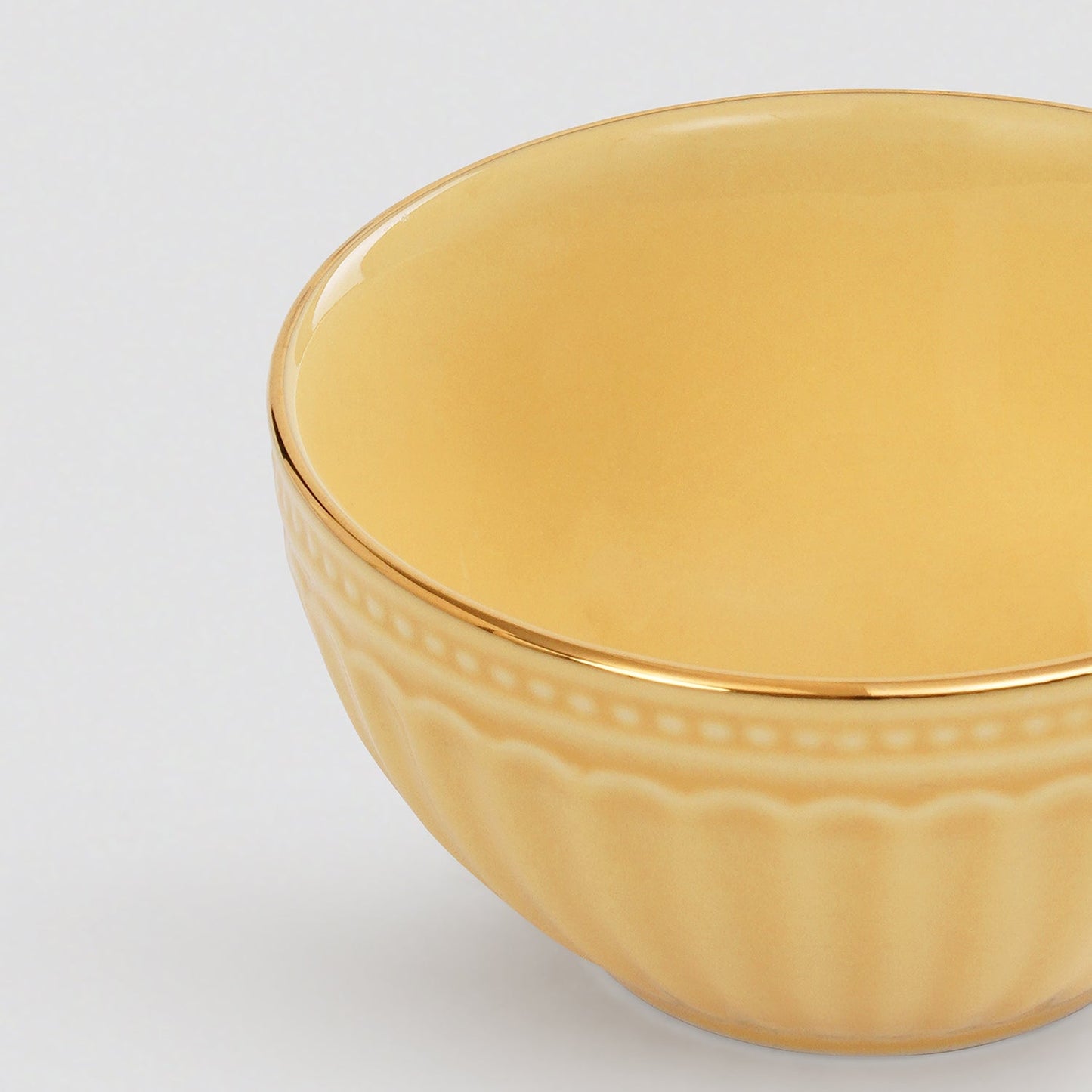 Set of 2 Yellow Ceramic Side Bowls