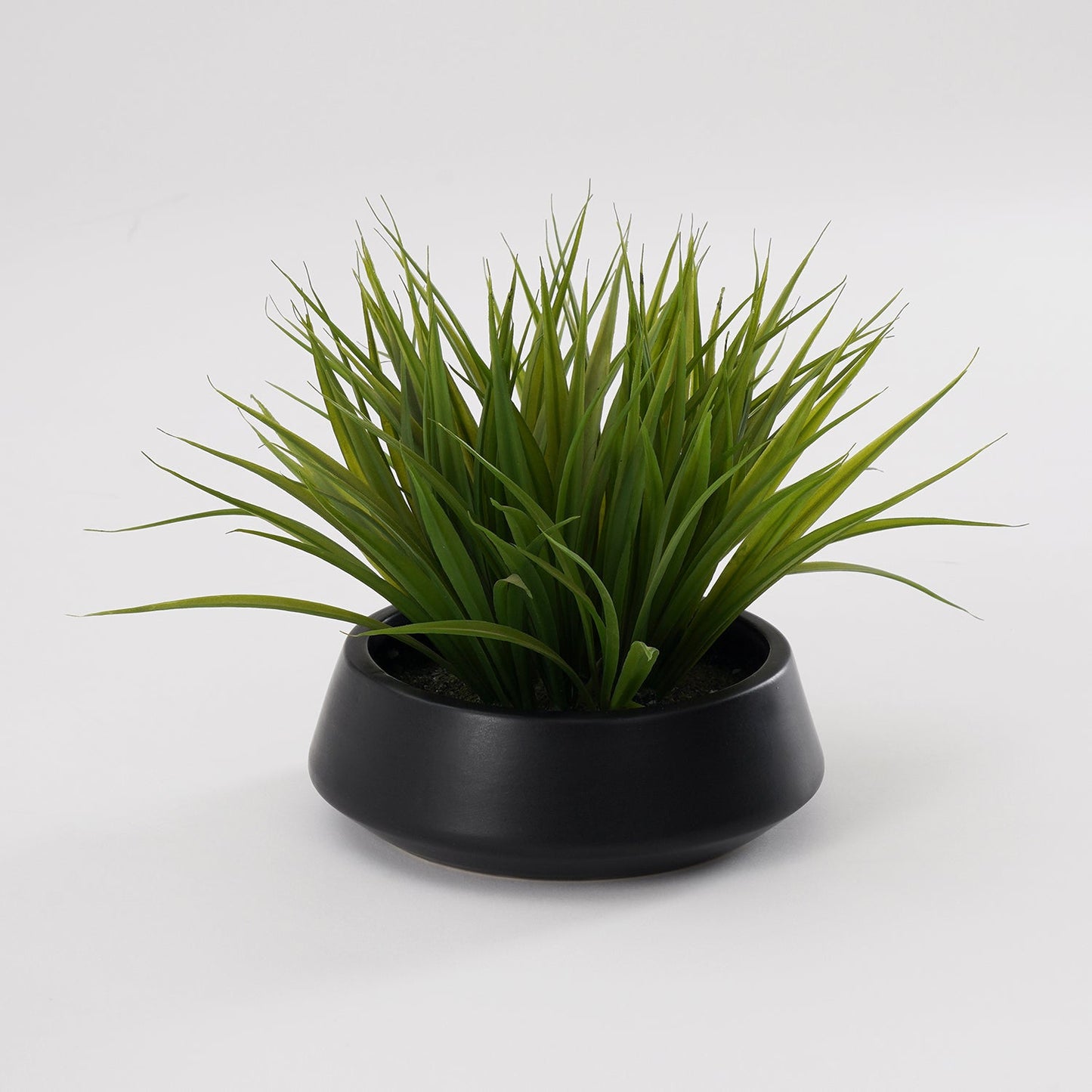 Green Artificial Grass in Cement Pot - Medium