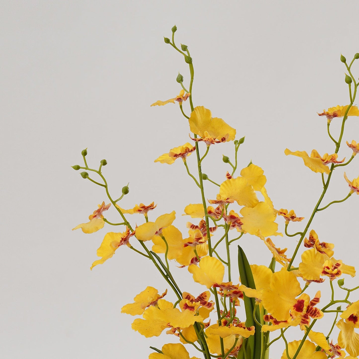 Orange Artificial Orchid in Cement Pot