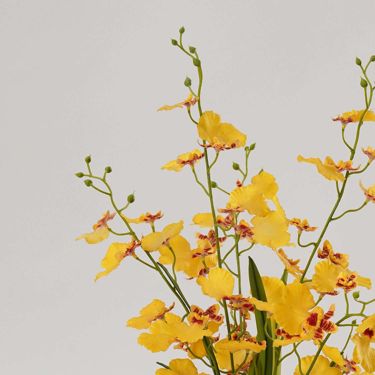 Orange Artificial Orchid in Cement Pot