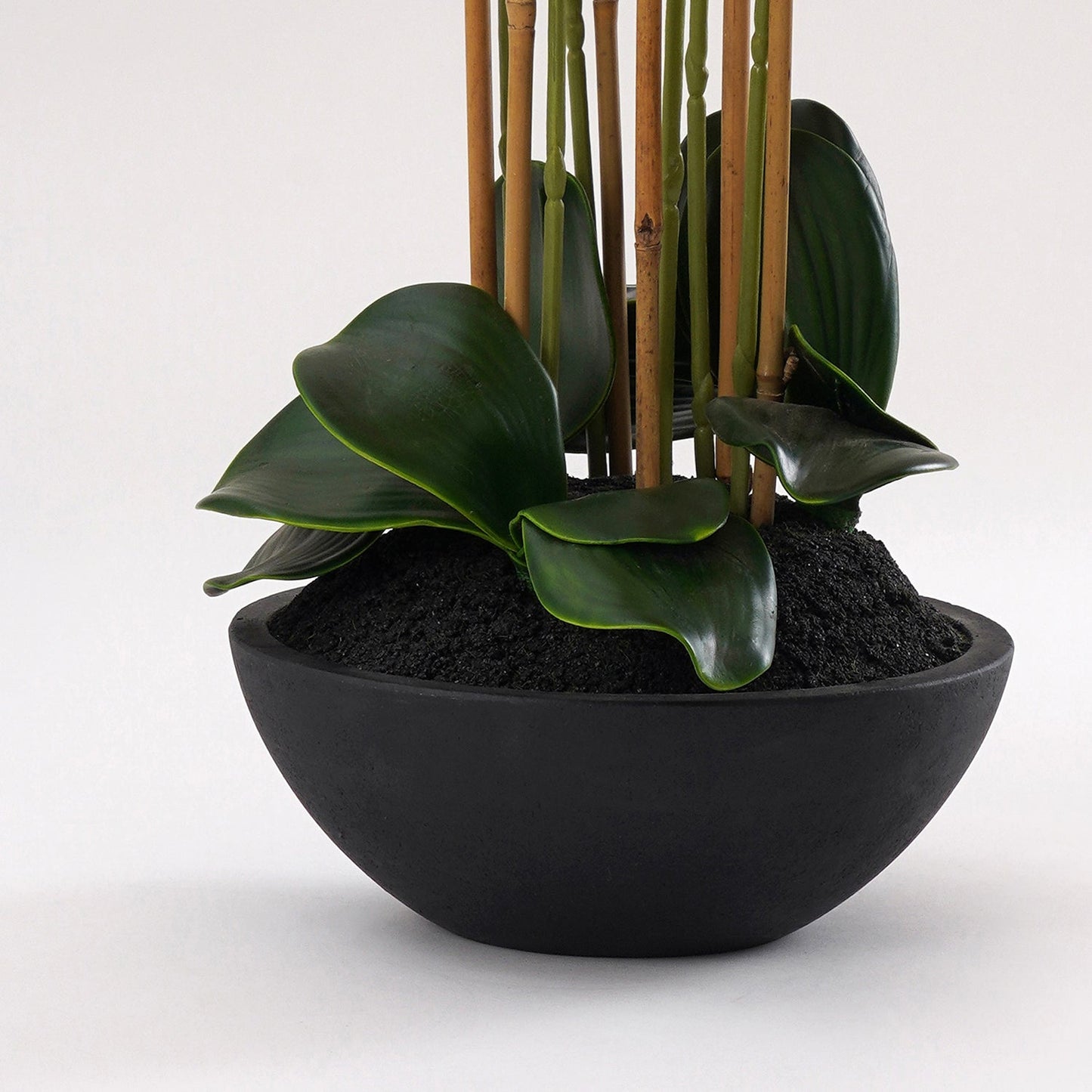 Orange Artificial Orchid Flower in Pot