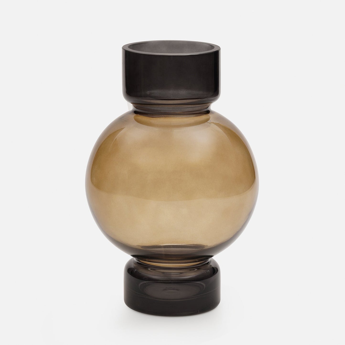 Dark Grey & Brown Ombre Geometric Glass Vase