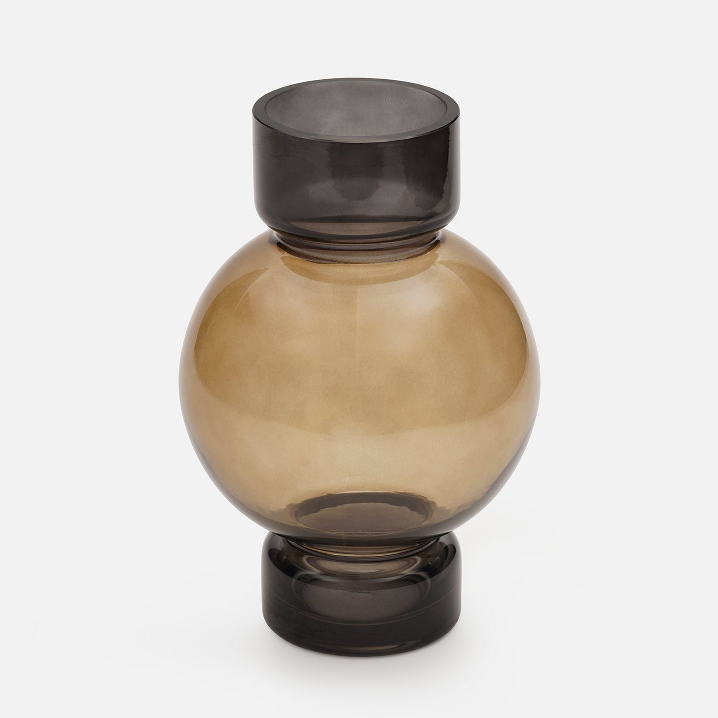 Dark Grey & Brown Ombre Geometric Glass Vase