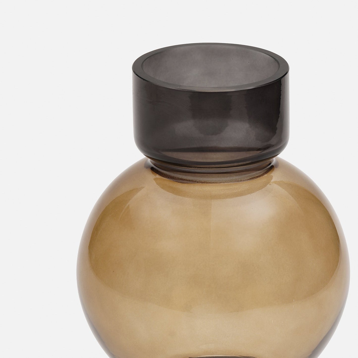 Dark Grey & Brown Ombre Geometric Glass Vase